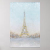 Waterverf | Afbeelding Eiffel Towe Poster (Voorkant)