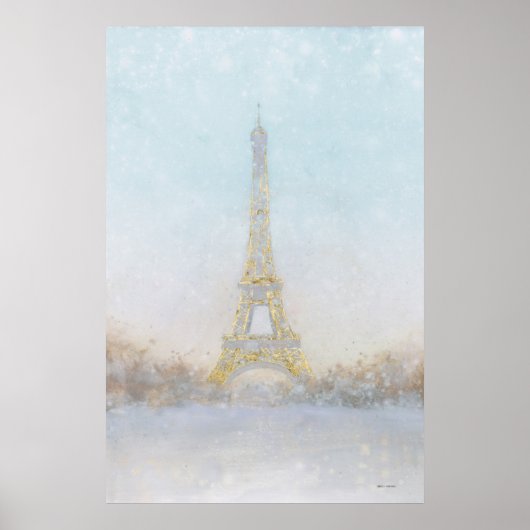 Waterverf | Afbeelding Eiffel Towe Poster (Voorkant)