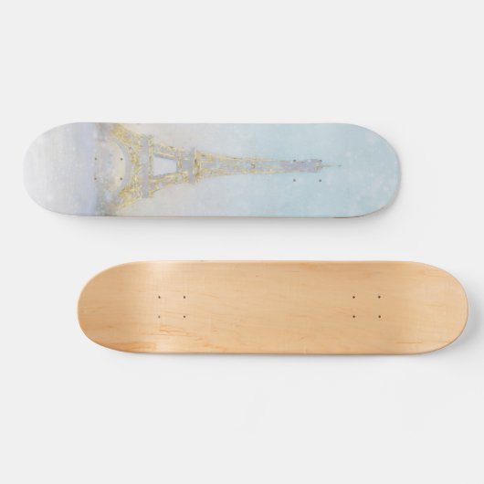 Waterverf | Afbeelding Eiffel Towe Skateboard (Horizontaal)