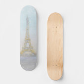 Waterverf | Afbeelding Eiffel Towe Skateboard (Voorkant)