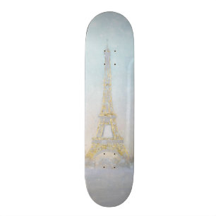 Waterverf   Afbeelding Eiffel Towe Skateboard