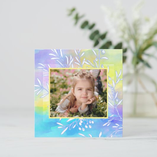 Waterverf Afbeelding Lijst Pasen Kaart (Staand voorkant)