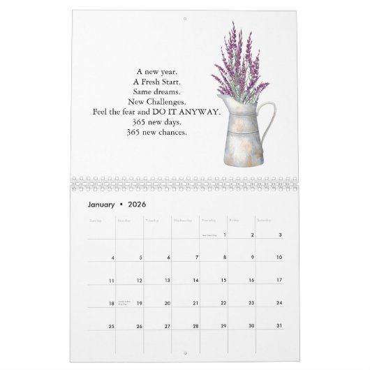 Waterverf Afbeeldingen van YL Lavender & meer agen Kalender (Jan 2026)