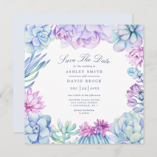 Waterverf afbreekbare kartonnen doos slaat de datu save the date (Voorkant / Achterkant)