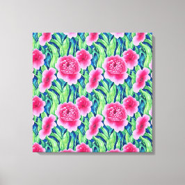 Waterverf afdruk Floral Canvas