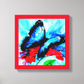 Waterverf afdruk van vlinderkussens canvas afdruk (Voorkant)