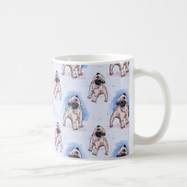 Waterverf afdrukken, Pug Dog, een Pug Mok