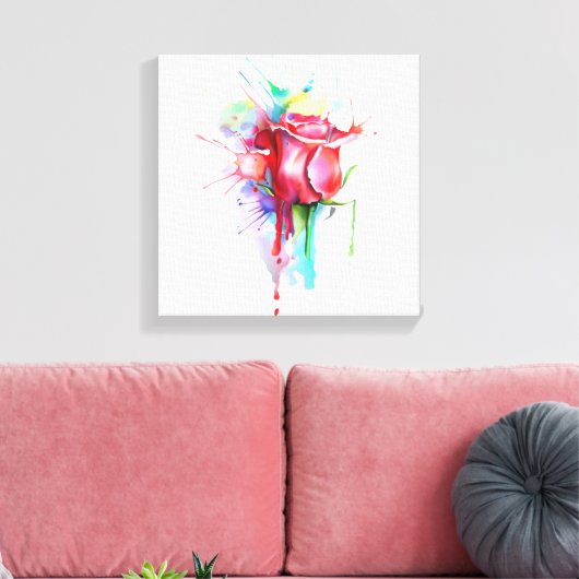 Waterverf Afdrukken Roos dop dop (Insitu (Woonkamer))