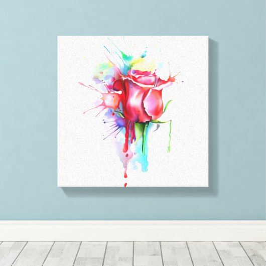 Waterverf Afdrukken Roos dop dop (Insitu (Houten vloer))