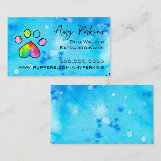 Waterverf afdrukken van pagina's visitekaartje (Voorkant / Achterkant)