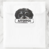 Waterverf Affenpoo Vierkante Sticker (Tas)