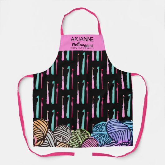 Waterverf-afkapgaren, haakwerk, show schort (Voorkant)