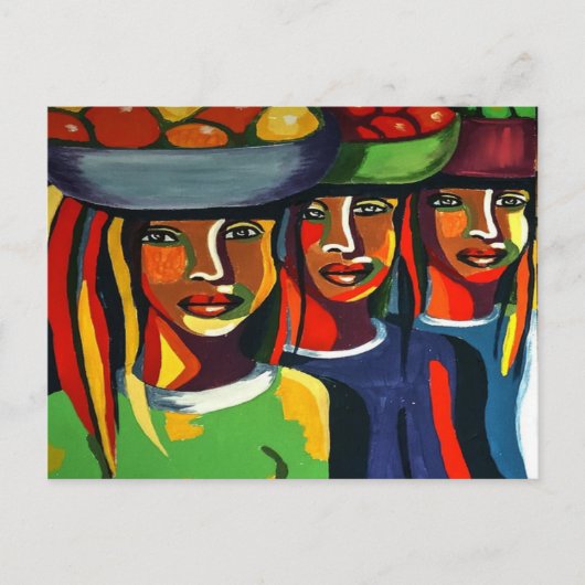 Waterverf African Art Briefkaart (Voorkant)