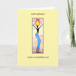 Waterverf, African Art Elegant Lady Verjaardag Kaart