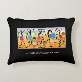 Waterverf, African Art Heart Warming Dance Accent Kussen