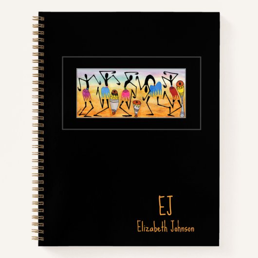 Waterverf, African Art Heart Warming Dance Notitieboek (Voorkant)