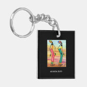 Waterverf, African Art Inspirerend Walk Sleutelhanger (Voorkant Links)