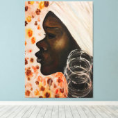 Waterverf - African Beauty Canvas Afdruk (Insitu (Houten vloer))