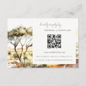 Waterverf Afrikaans Landschap Bruiloft RSVP QR Cod Informatiekaartje (Voorkant)