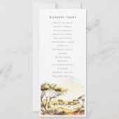 Waterverf Afrikaans Landschap Trouwprogramma Kaart (Achterkant)