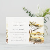 Waterverf Afrikaans Landschap Weekend Diner Party Kaart (Staand voorkant)