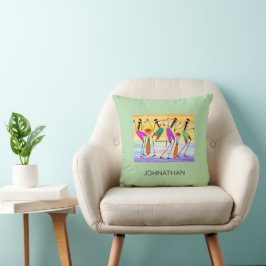 Waterverf, Afrikaanse kunst, geluk uitdrukken Kussen