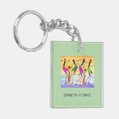 Waterverf, Afrikaanse kunst, geluk uitdrukken Sleutelhanger (Voorkant Links)