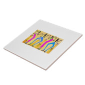 Waterverf Afrikaanse kunst Geweldige feesttijd Tegeltje (Zijkant)