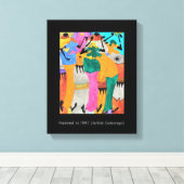 Waterverf, Afrikaanse kunst, Geweldige Joy Dance Canvas Afdruk (Insitu (Houten vloer))