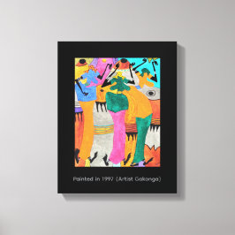 Waterverf, Afrikaanse kunst, Geweldige Joy Dance Canvas Afdruk