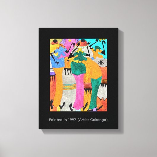 Waterverf, Afrikaanse kunst, Geweldige Joy Dance Canvas Afdruk (Voorkant)