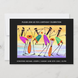 Waterverf Afrikaanse kunst, het uiten van geluk Kaart