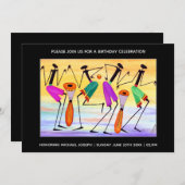 Waterverf Afrikaanse kunst, het uiten van geluk Kaart (Voorkant / Achterkant)