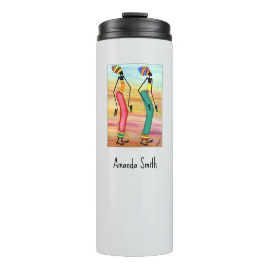 Waterverf, Afrikaanse kunst, Inspirerend wandeling Thermosbeker (Voorkant)