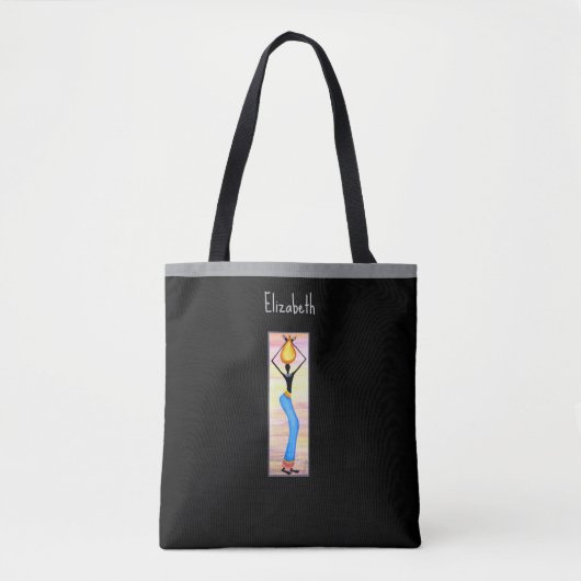 Waterverf, Afrikaanse kunst, Kokosolie Verkoper Tote Bag (Voorkant)