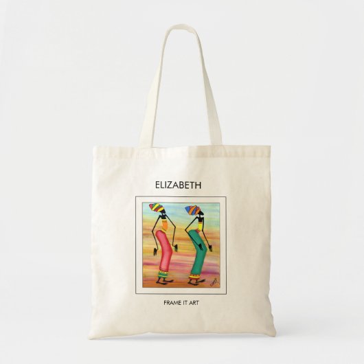 Waterverf, Afrikaanse kunst, wandelen Tote Bag (Voorkant)