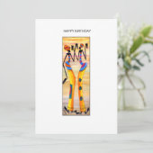 Waterverf Afrikaanse kunstviering dansverjaardag Kaart (Staand voorkant)