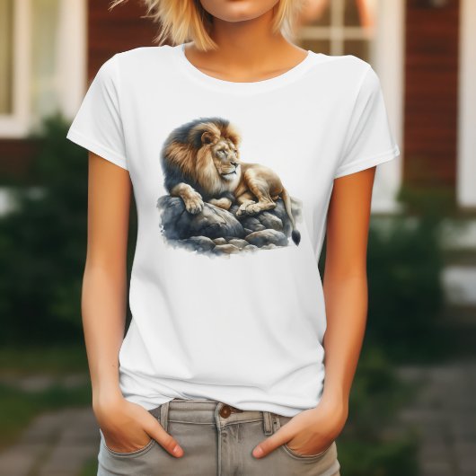Waterverf Afrikaanse Leeuw  T-shirt