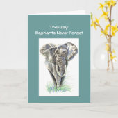 Waterverf Afrikaanse Natuur van olifanten Kaart (Gele Bloem)