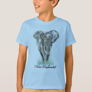 Waterverf Afrikaanse Natuur van olifanten T-shirt