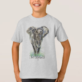 Waterverf Afrikaanse Natuur van olifanten T-shirt
