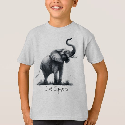 Waterverf Afrikaanse Natuur van olifanten T-shirt (Voorkant)