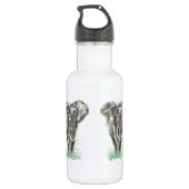 Waterverf Afrikaanse Natuur van olifanten Waterfles (Achterkant)