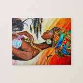 Waterverf - Afrikaanse prinses -  vrouw Legpuzzel (Horizontaal)