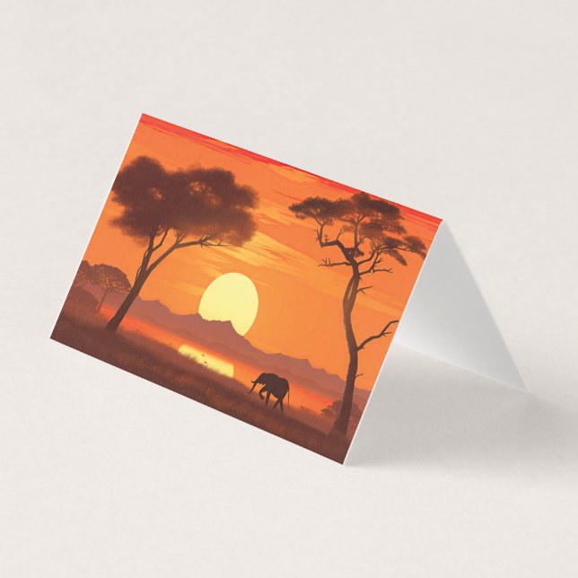 Waterverf Afrikaanse safari Kaart (Voorkant)