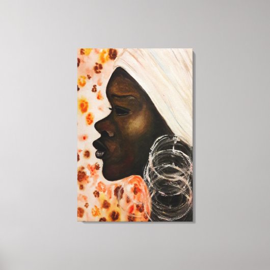 Waterverf - Afrikaanse Schoonheid Canvas Afdruk (Voorkant)