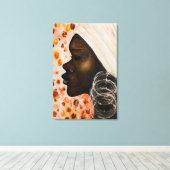Waterverf - Afrikaanse Schoonheid Canvas Afdruk (Insitu (Houten vloer))