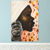 Waterverf - Afrikaanse schoonheid - Kunstmoderne s Canvas Afdruk (Insitu (Houten vloer))