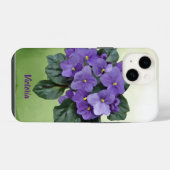 Waterverf Afrikaanse Violet Houseplant Garden Flow iPhone Hoesje (Achterkant horizontaal)
