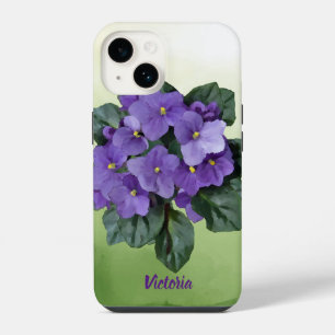 Waterverf Afrikaanse Violet Houseplant Garden Flow iPhone 14 Hoesje